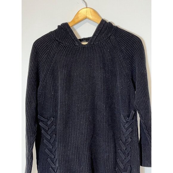 Torrid Black Braided Detail Knit Hooded Long sleeves Women's Sweater Size 0 (12) - Picture 2 of 8